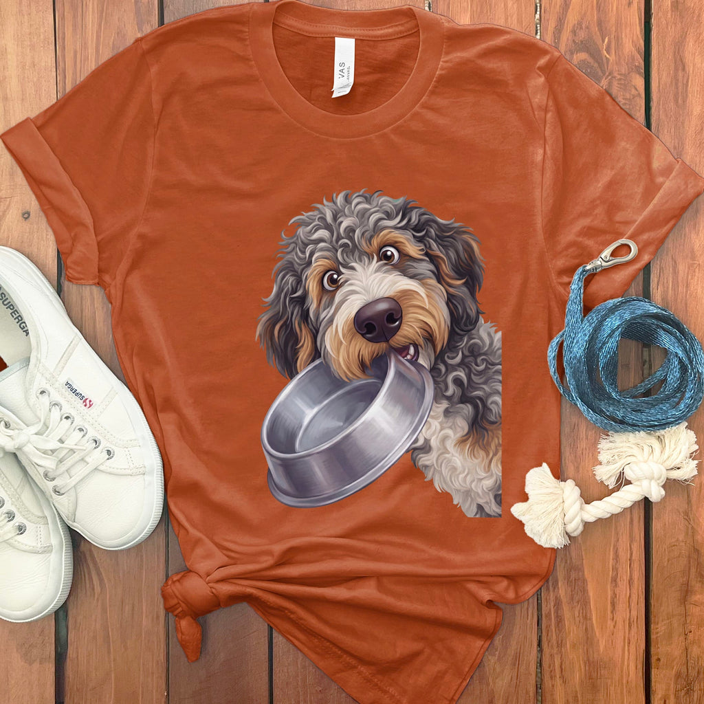 Aussiedoodle Bowl T-Shirt in Autumn / S by Puppy Jo