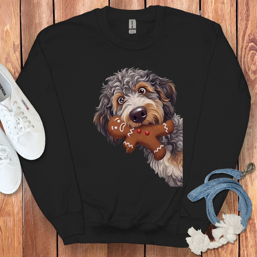 Aussiedoodle Cookie Thief Sweatshirt in S / Black by Puppy Jo