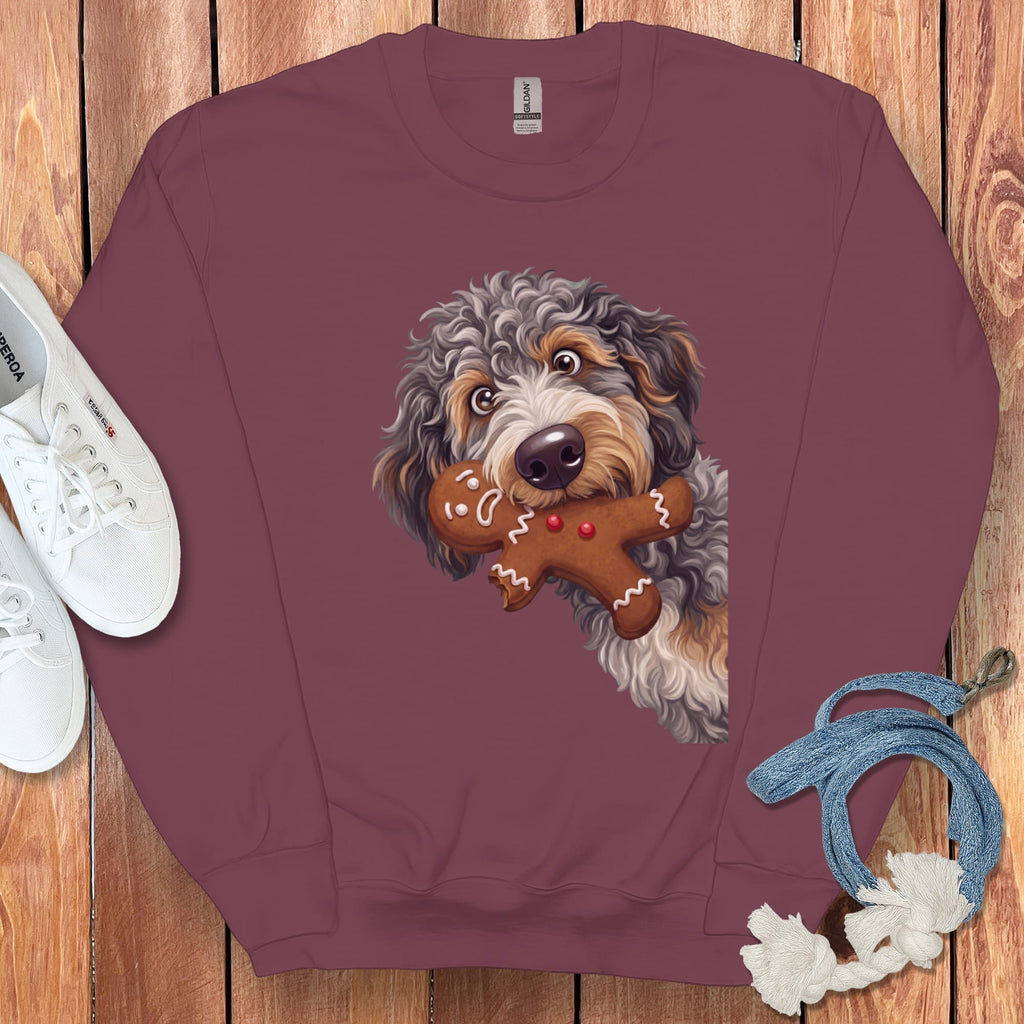 Aussiedoodle Cookie Thief Sweatshirt in S / Maroon by Puppy Jo