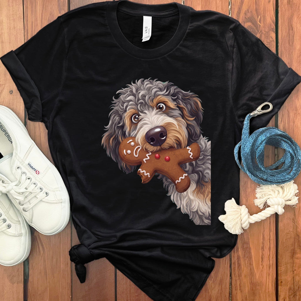 Aussiedoodle Cookie Thief T-Shirt in Black / S by Puppy Jo