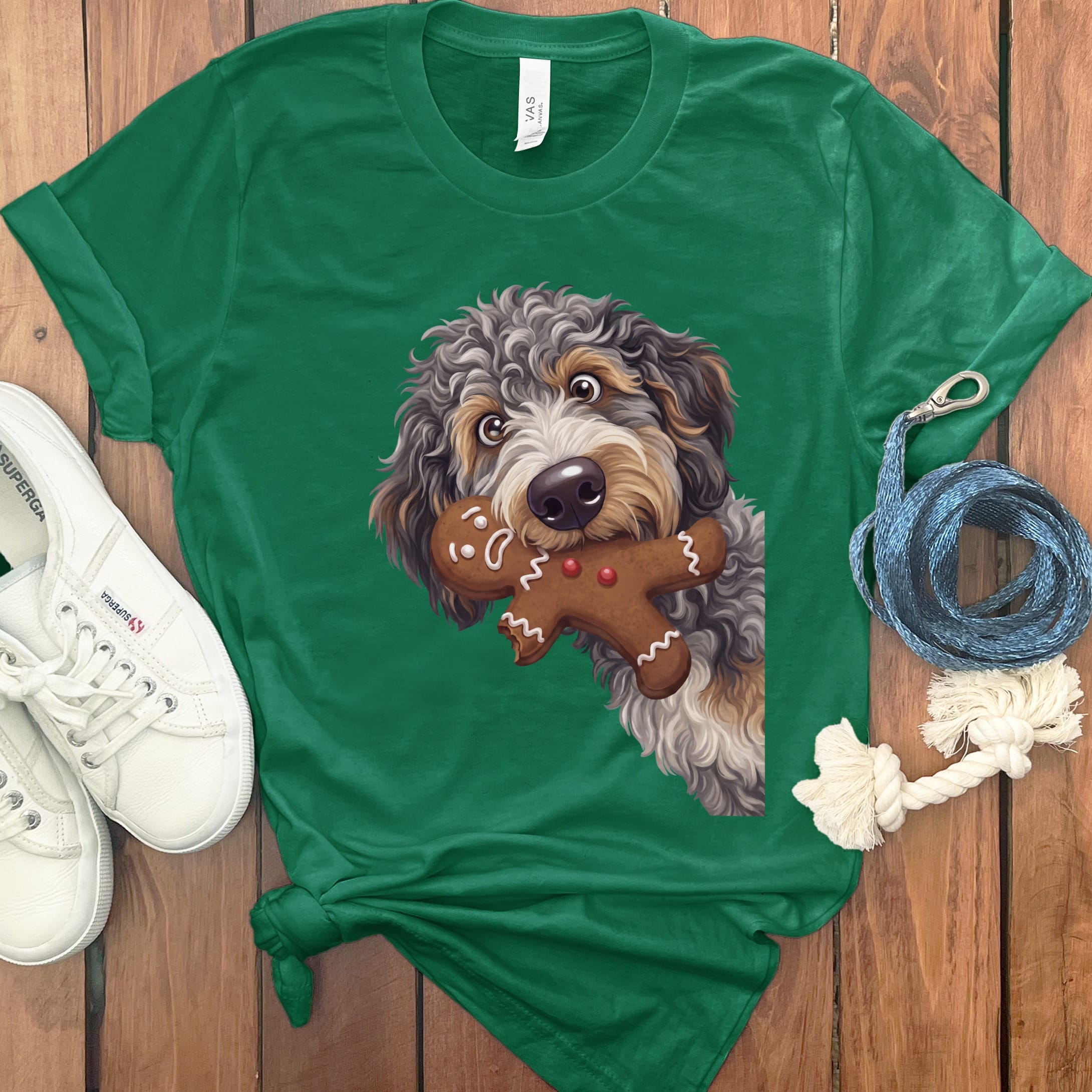 Aussiedoodle Cookie Thief T-Shirt in Kelly / S by Puppy Jo