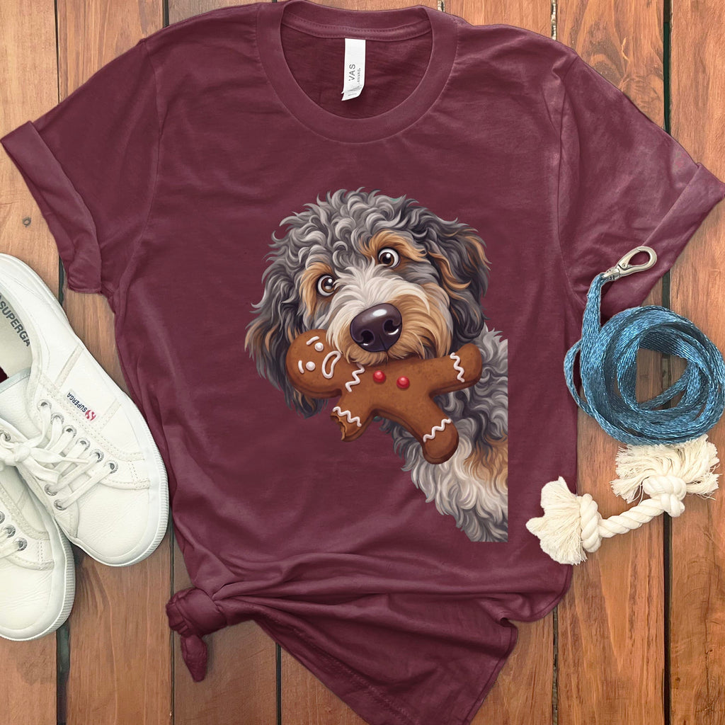 Aussiedoodle Cookie Thief T-Shirt in Maroon / S by Puppy Jo