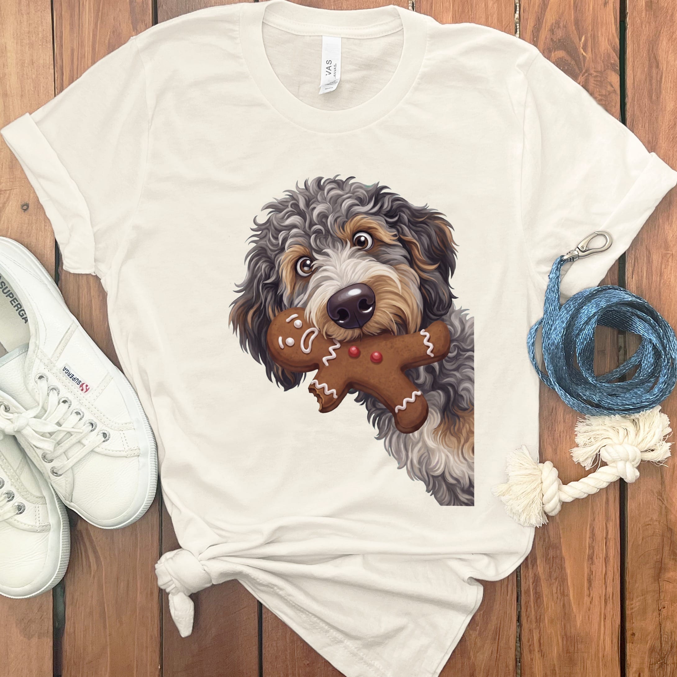 Aussiedoodle Cookie Thief T-Shirt in Natural / S by Puppy Jo