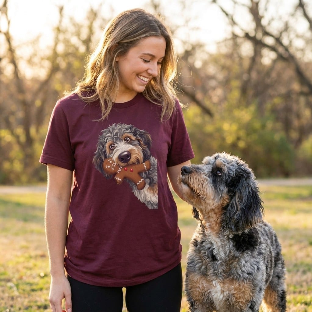 Aussiedoodle Cookie Thief T-Shirt in by Puppy Jo