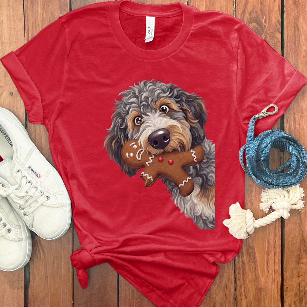Aussiedoodle Cookie Thief T-Shirt in Red / S by Puppy Jo