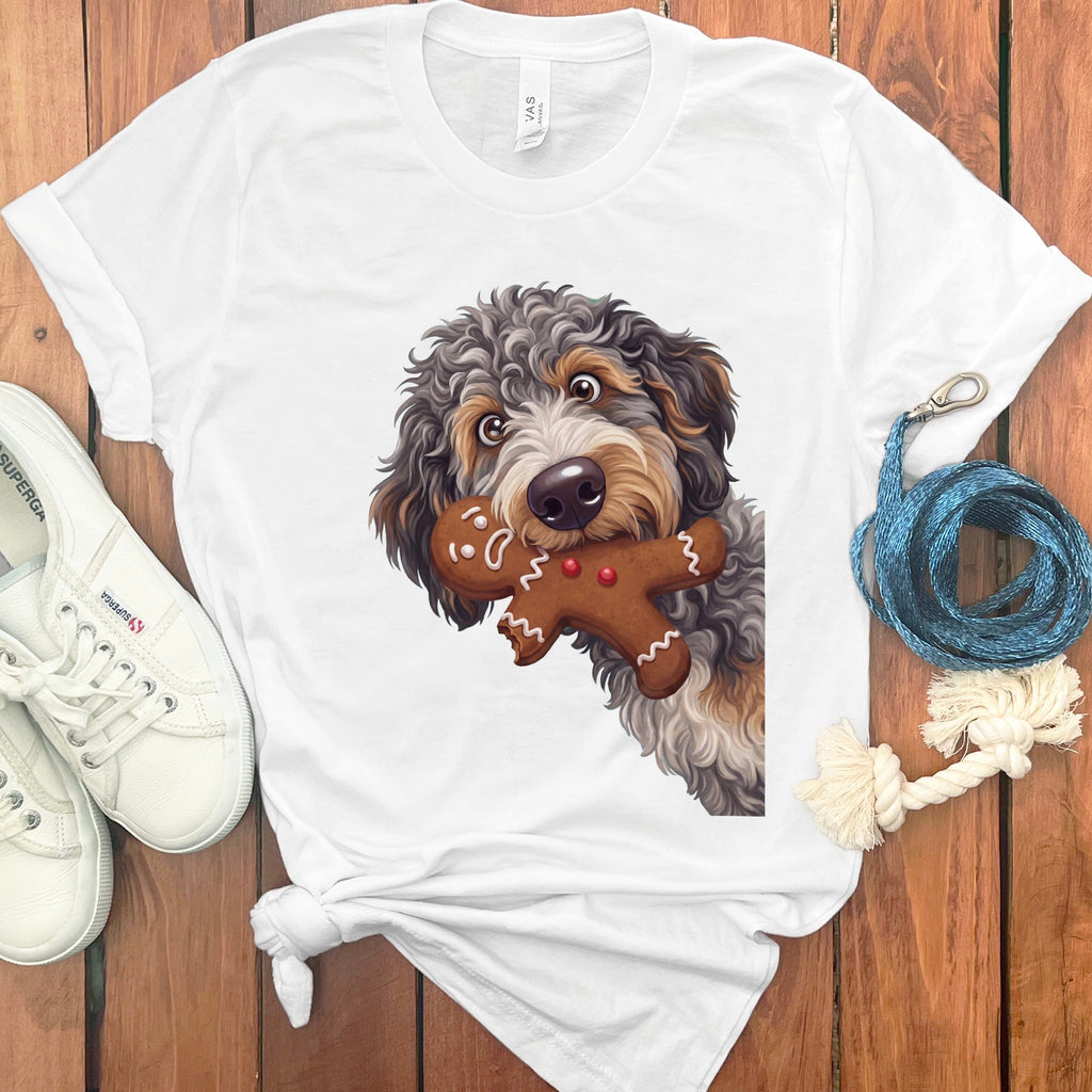 Aussiedoodle Cookie Thief T-Shirt in White / S by Puppy Jo