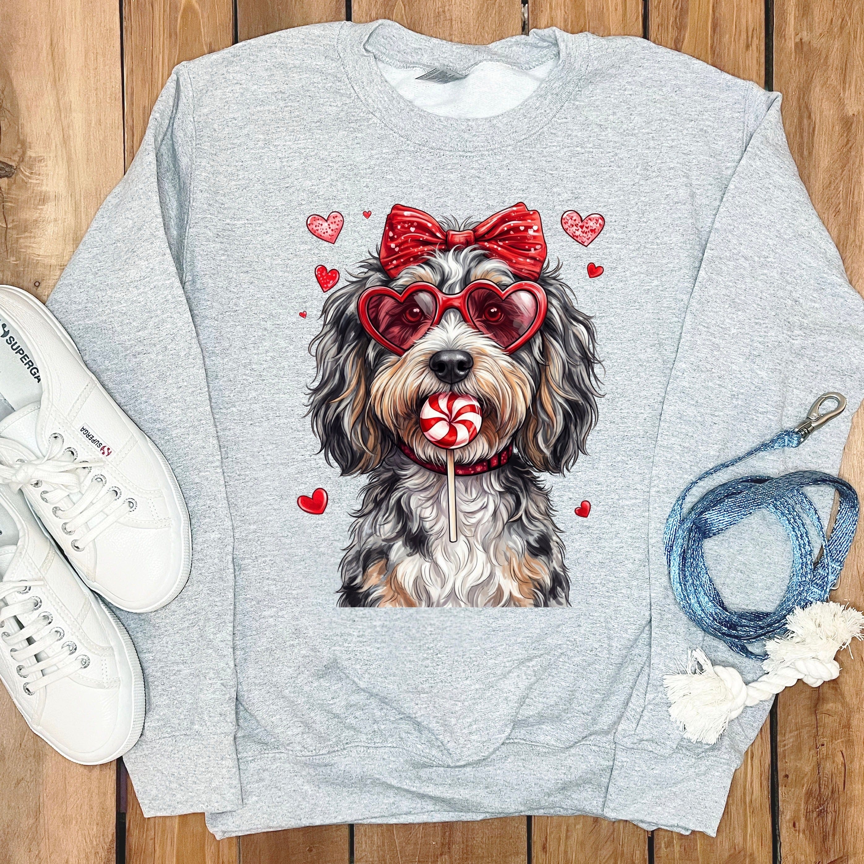 Aussiedoodle Coquette Sweatshirt in Sport Grey / S by Puppy Jo
