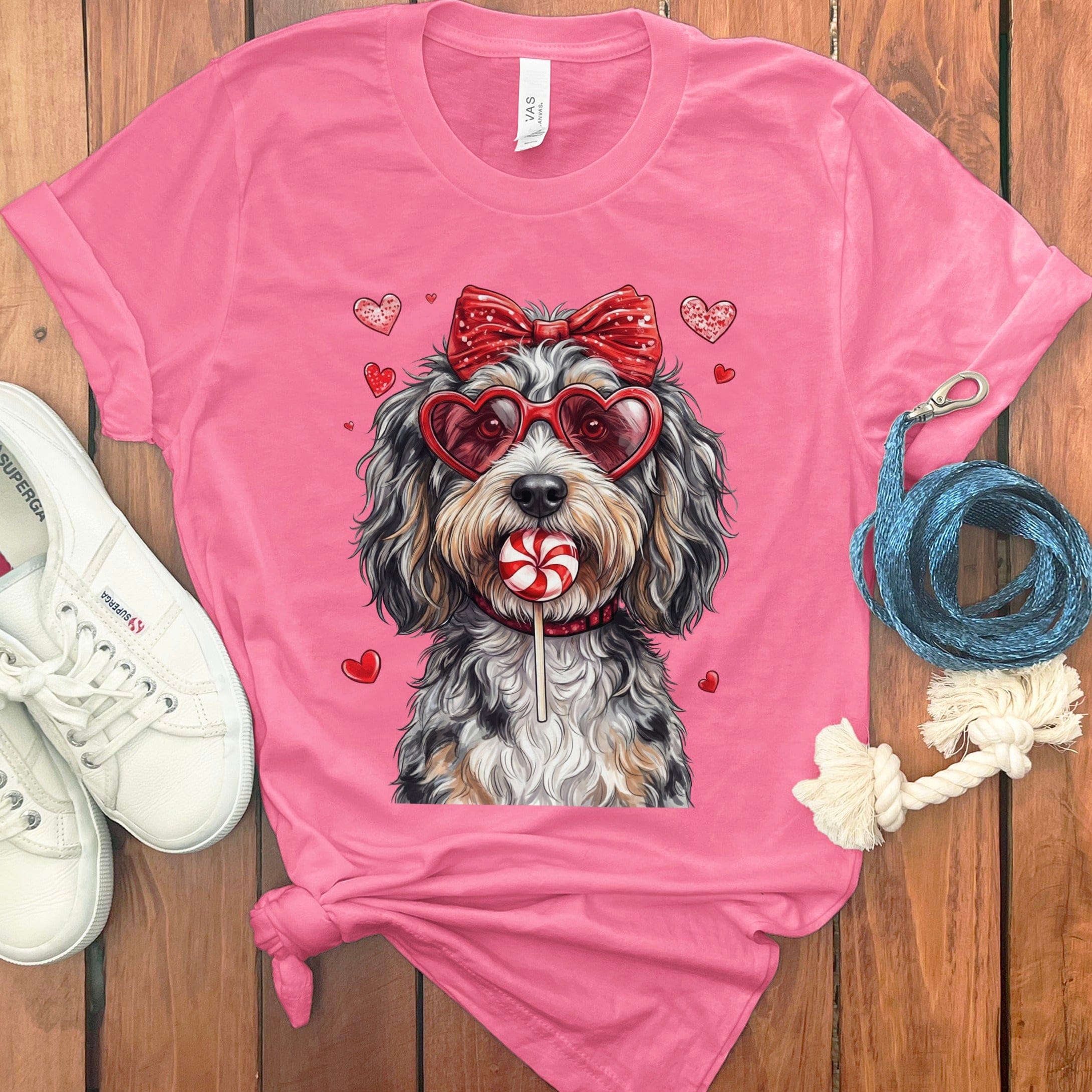 Aussiedoodle Coquette T-Shirt in Charity Pink / S by Puppy Jo
