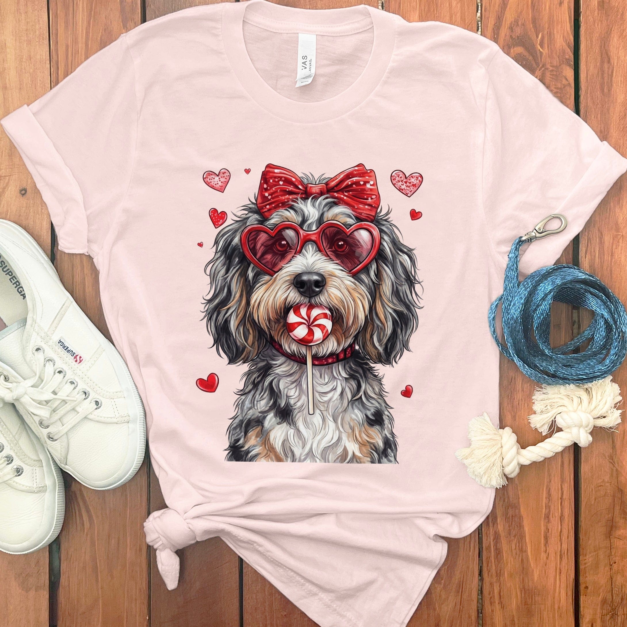 Aussiedoodle Coquette T-Shirt in Soft Pink / S by Puppy Jo