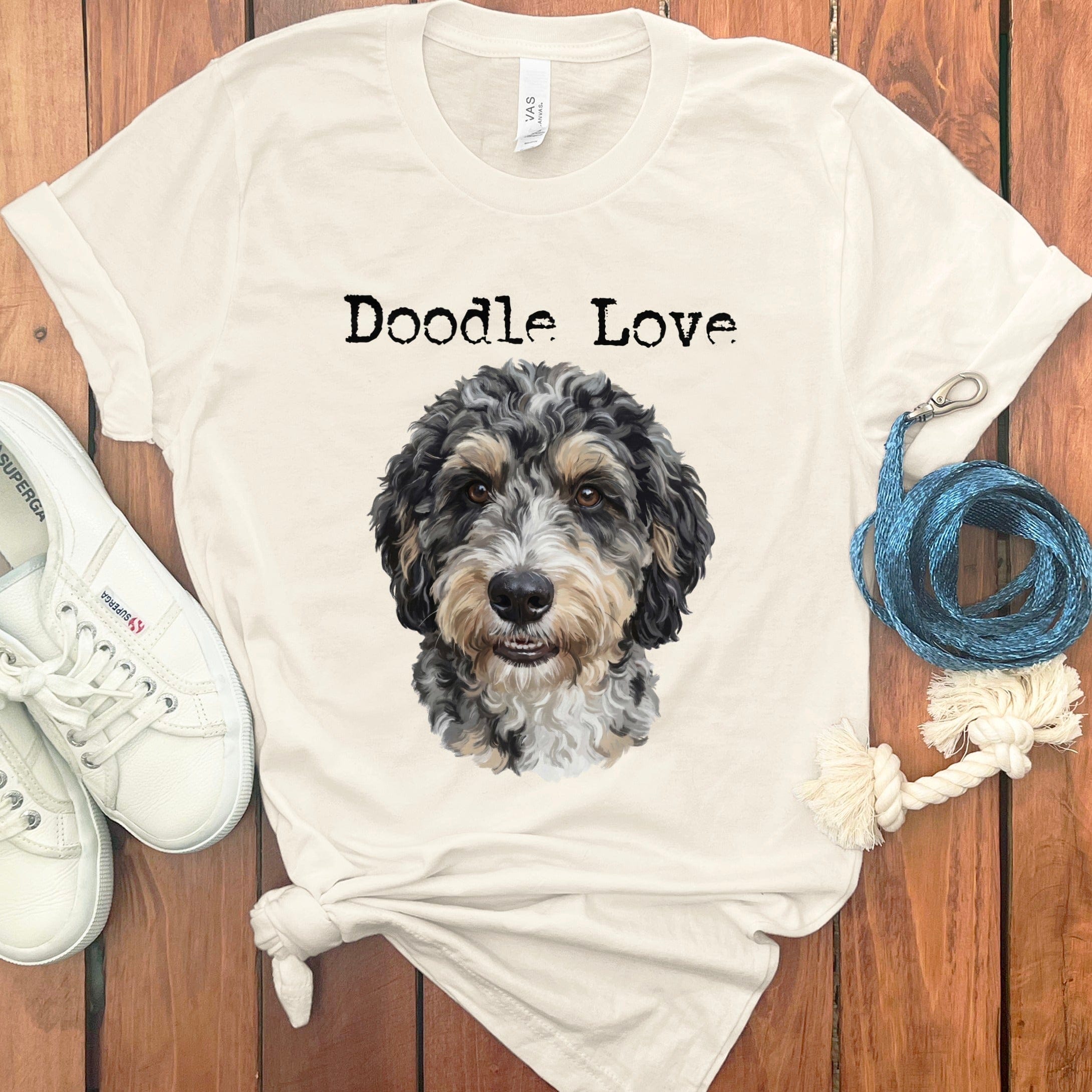 Aussiedoodle Doodle Love T-Shirt in Natural / S by Puppy Jo