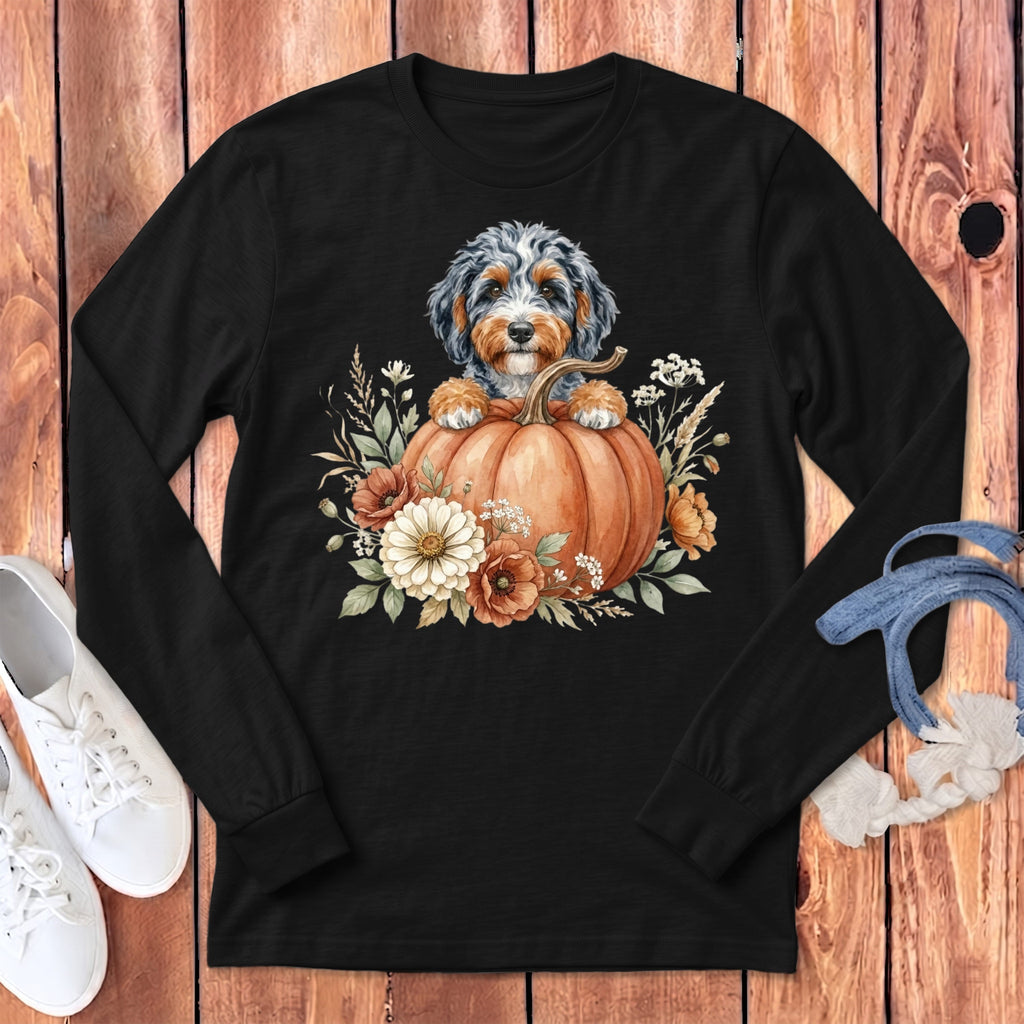 Aussiedoodle Fall Long Sleeve T-Shirt in Dark Grey Heather / S by Puppy Jo