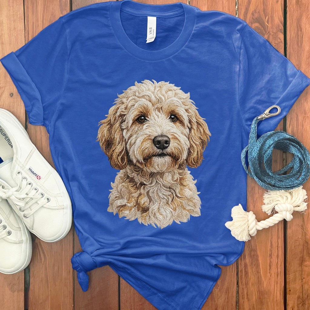 Aussiedoodle Faux Embroidery T-Shirt in True Royal / S by Puppy Jo