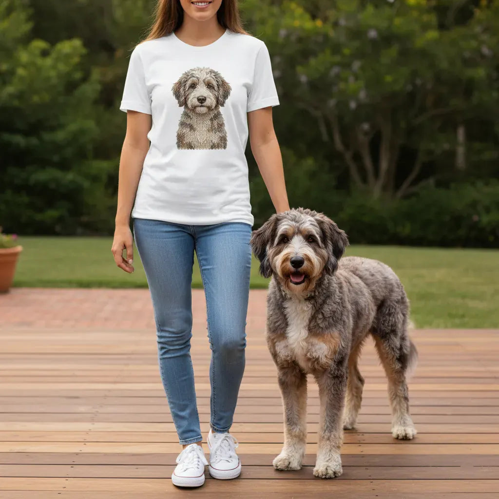 Aussiedoodle Faux Yarn Knit T-Shirt in by Puppy Jo