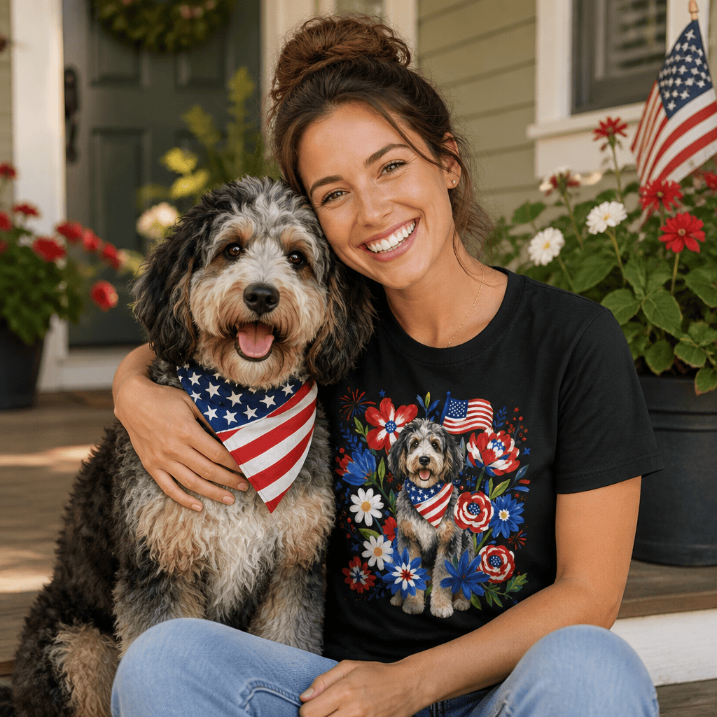 Aussiedoodle Floral Spirit T-Shirt in by Puppy Jo