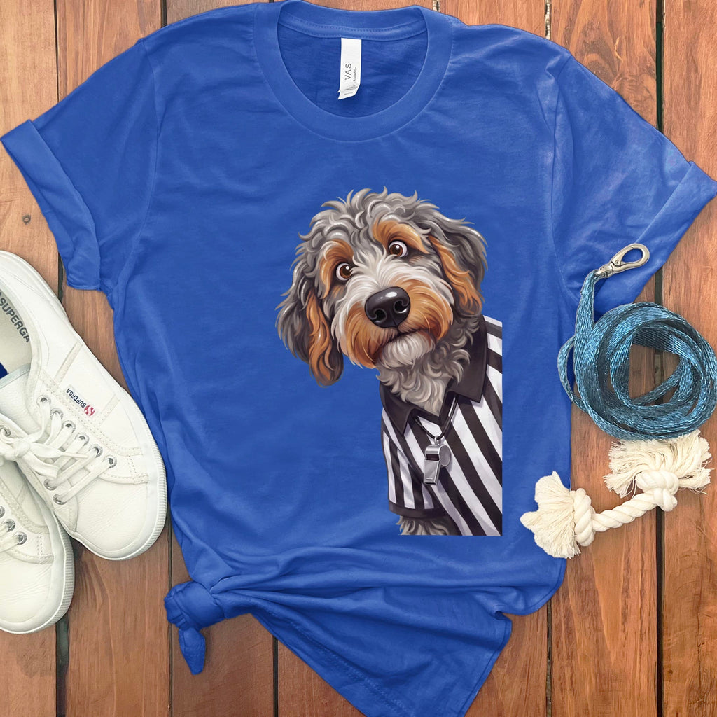 Aussiedoodle Football Referee T-Shirt in True Royal / S by Puppy Jo
