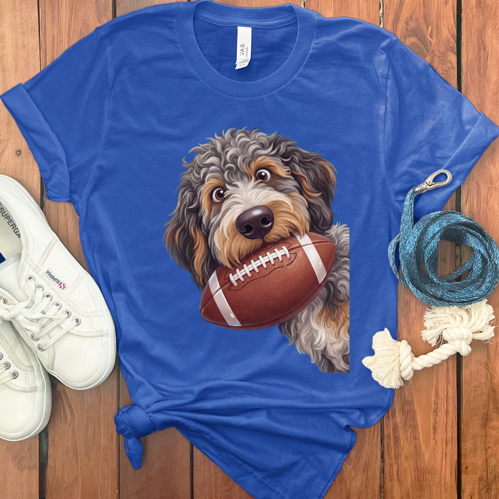 Aussiedoodle Football T-Shirt in S / True Royal by Puppy Jo