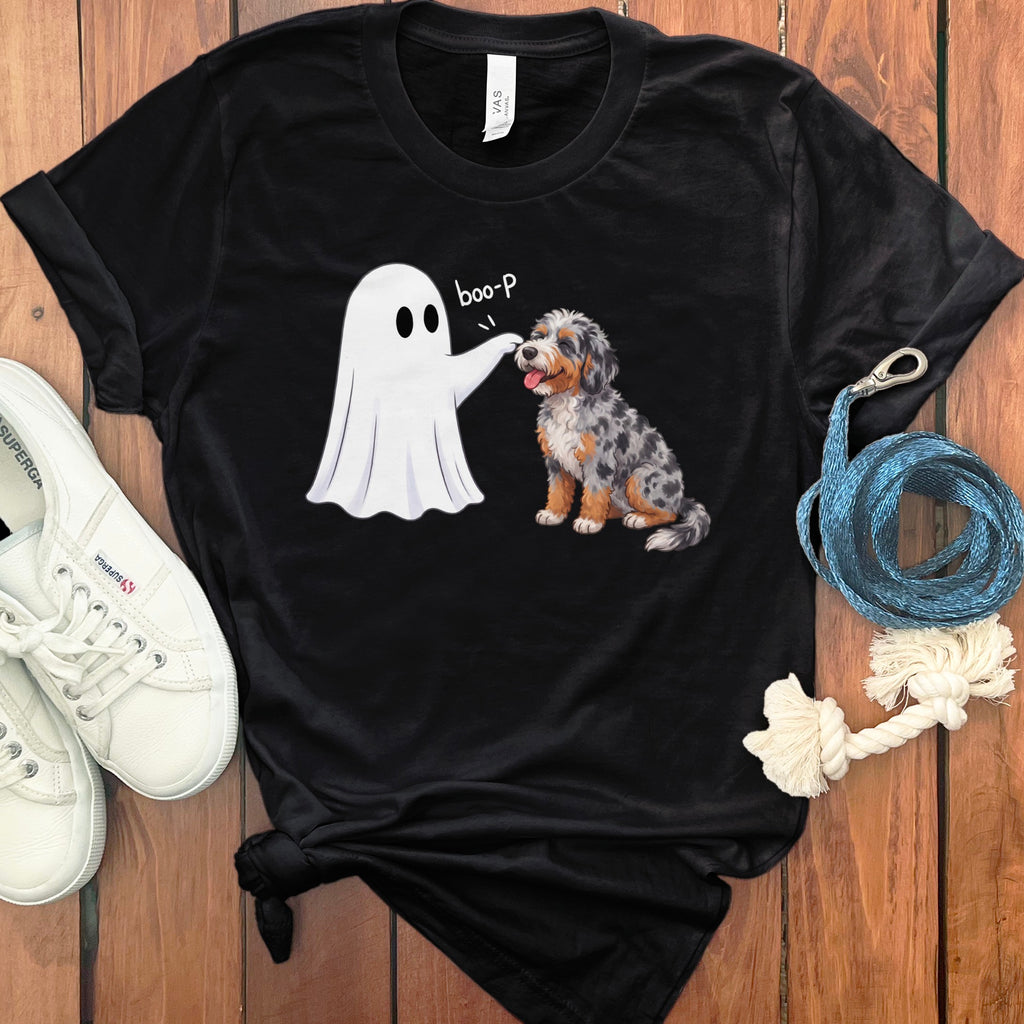 Aussiedoodle Ghost Boop T-Shirt in Black / S by Puppy Jo
