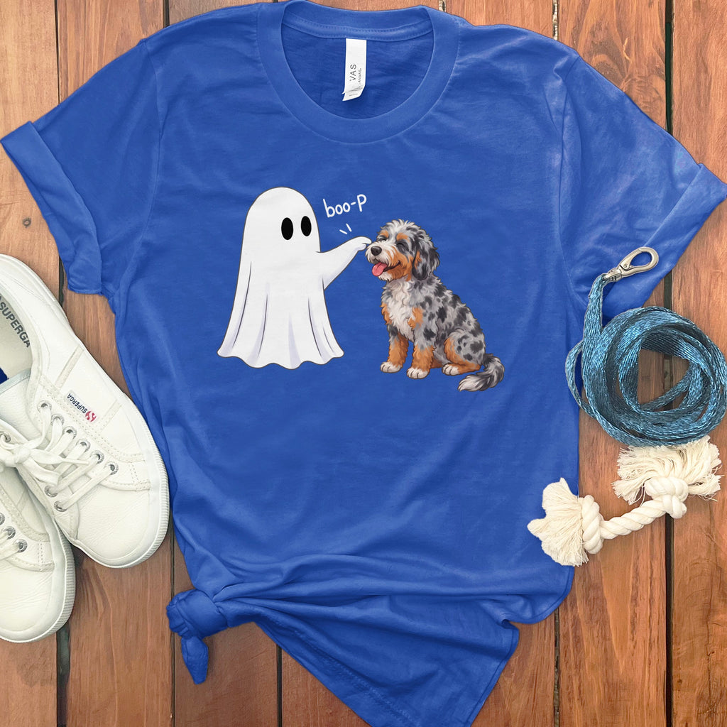Aussiedoodle Ghost Boop T-Shirt in True Royal / S by Puppy Jo