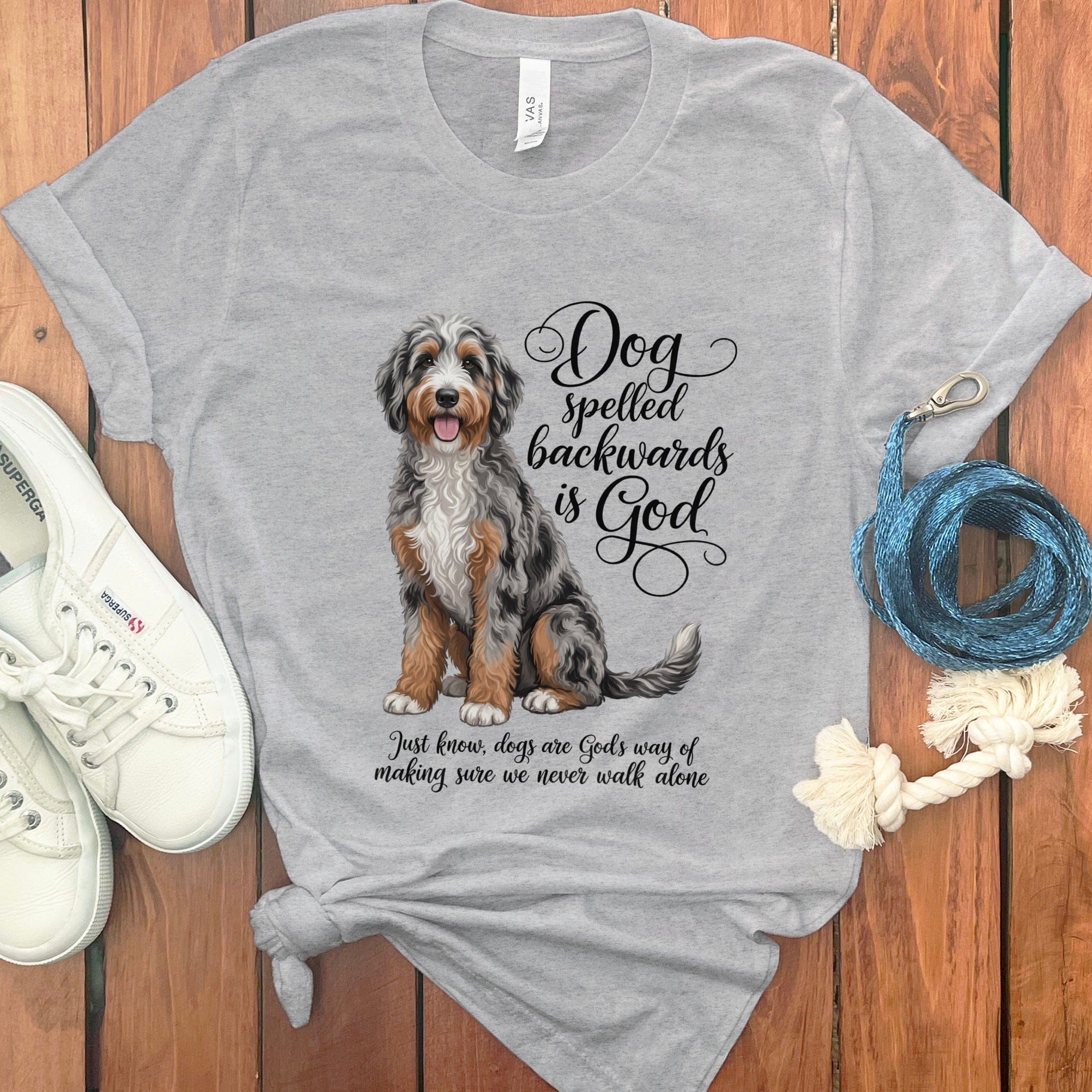 Aussiedoodle God T-Shirt in Athletic Heather / S by Puppy Jo