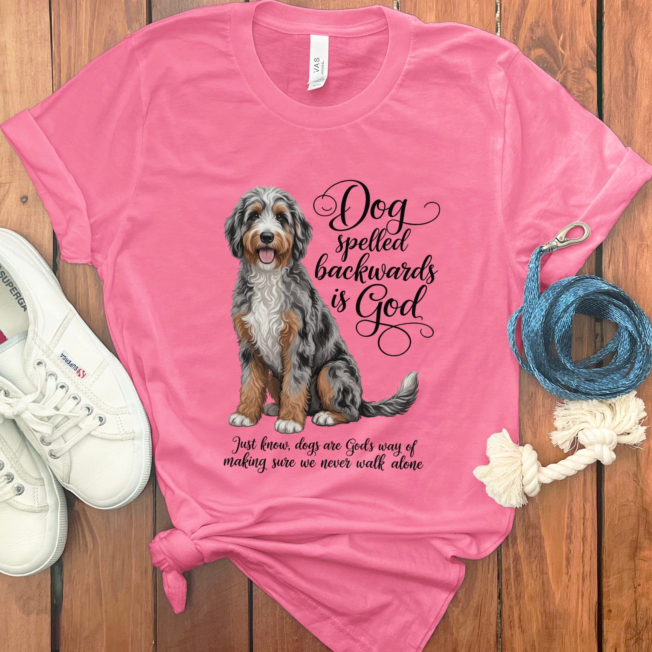 Aussiedoodle God T-Shirt in Charity Pink / S by Puppy Jo