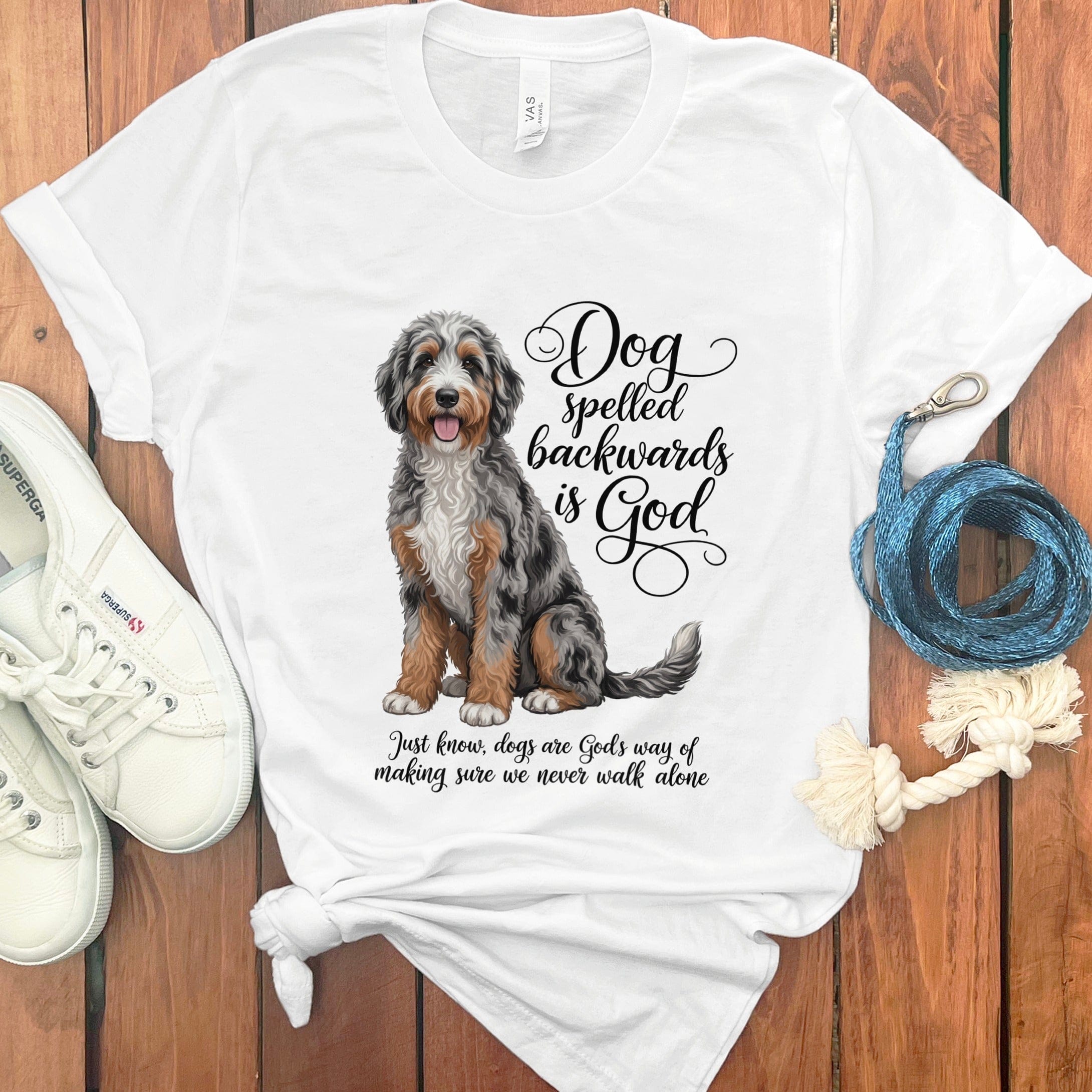 Aussiedoodle God T-Shirt in White / S by Puppy Jo