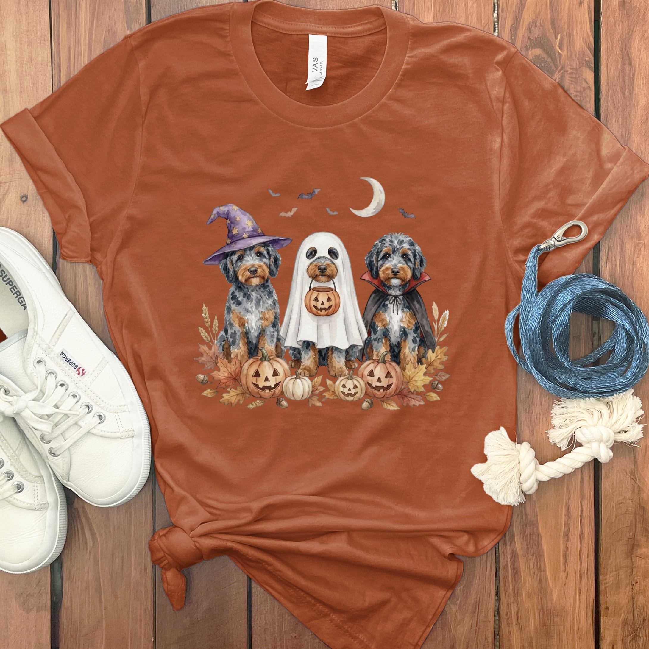 Aussiedoodle Halloween Crew T-Shirt in Autumn / S by Puppy Jo