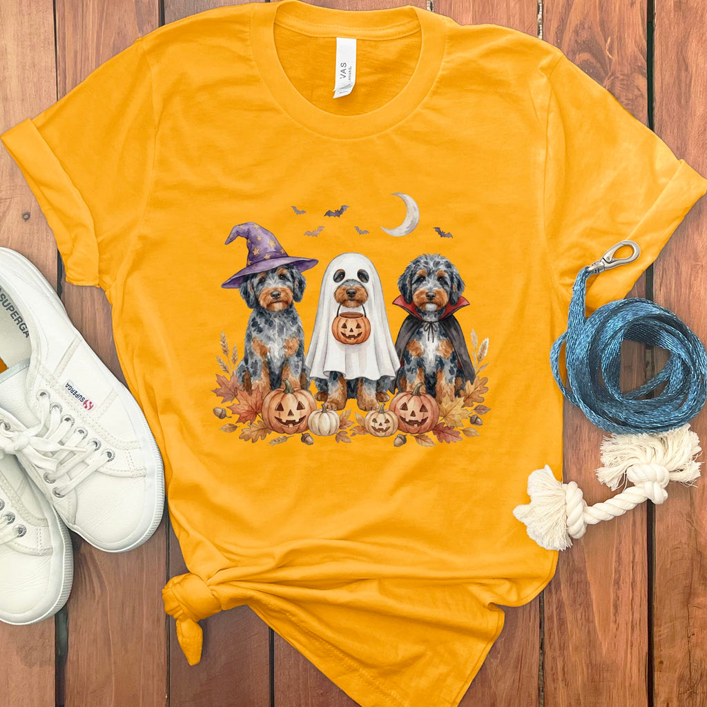 Aussiedoodle Halloween Crew T-Shirt in Gold / S by Puppy Jo
