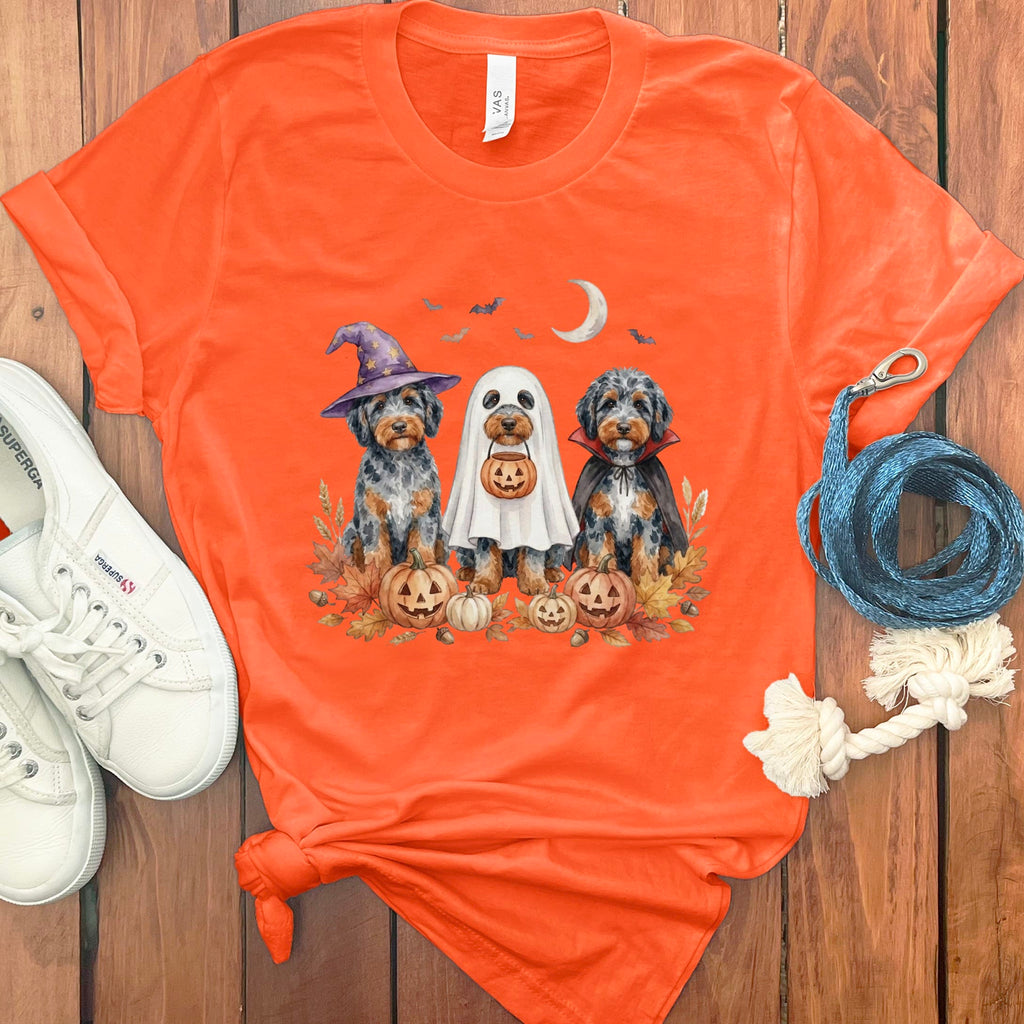 Aussiedoodle Halloween Crew T-Shirt in Orange / S by Puppy Jo