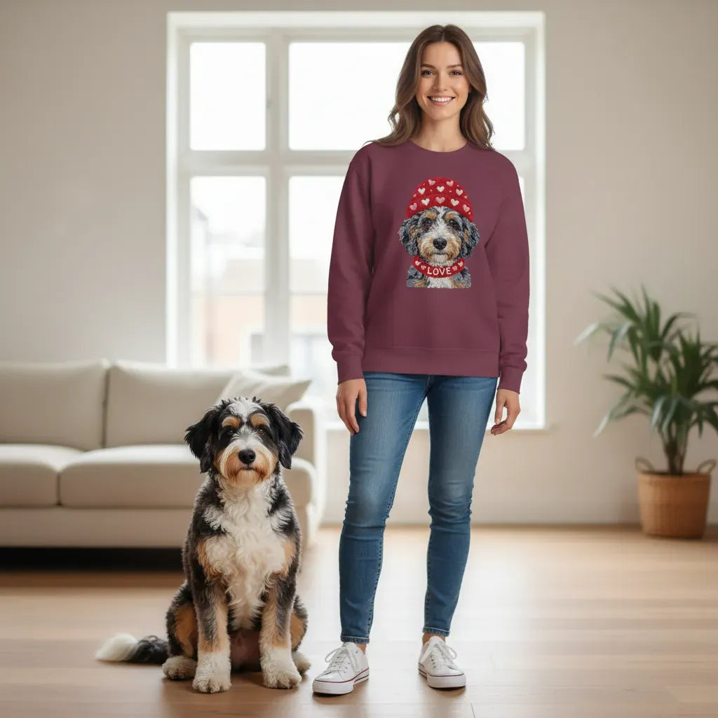 Aussiedoodle Heart Cap Sweatshirt in by Puppy Jo