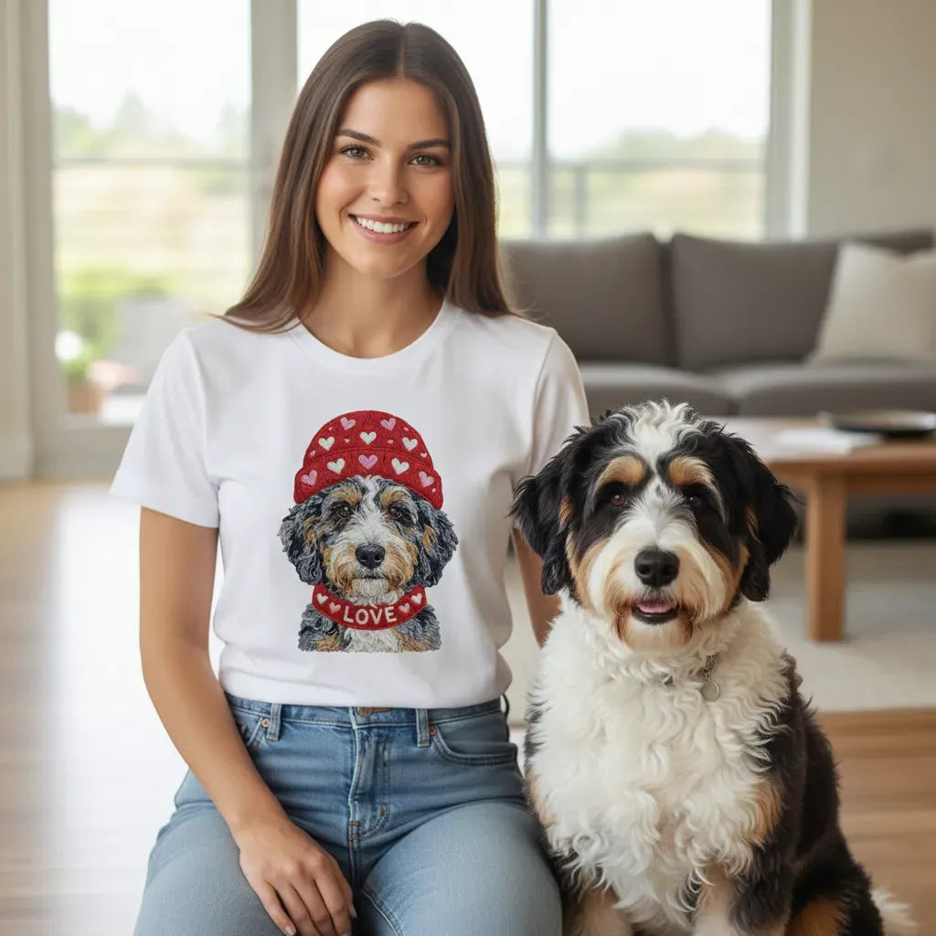Aussiedoodle Heart Cap T-Shirt in by Puppy Jo