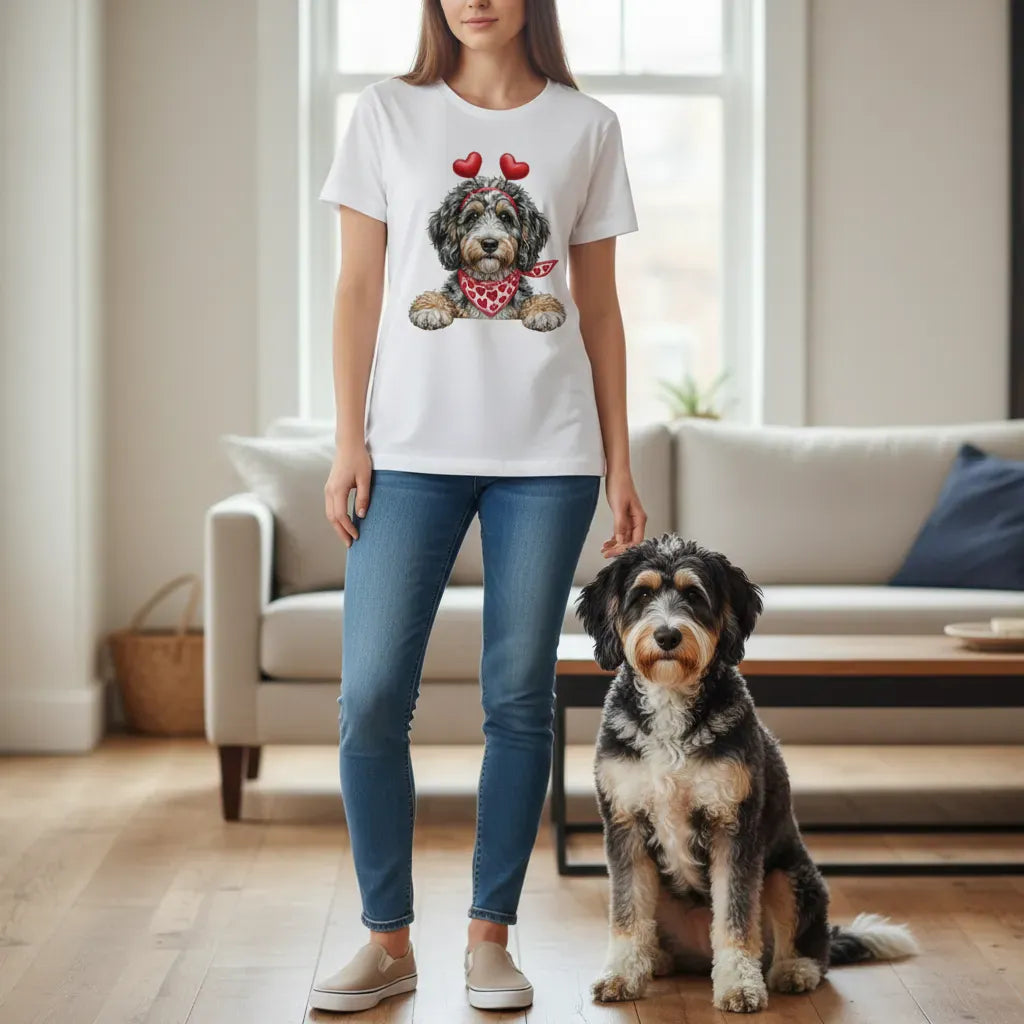 Aussiedoodle Heart T-Shirt in by Puppy Jo