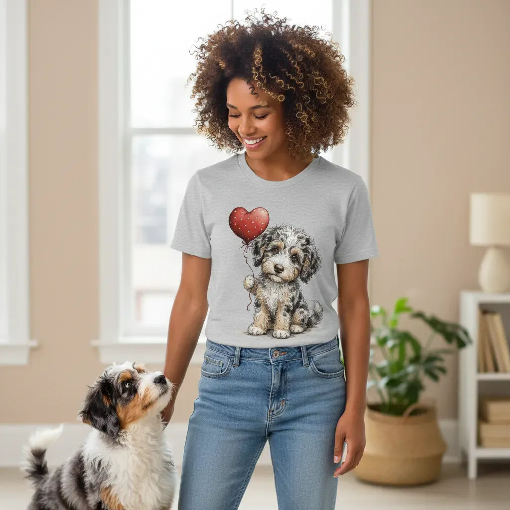 Aussiedoodle Heart T-Shirt in by Puppy Jo