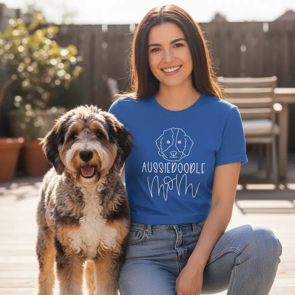 Aussiedoodle Mom Line T-Shirt in by Puppy Jo