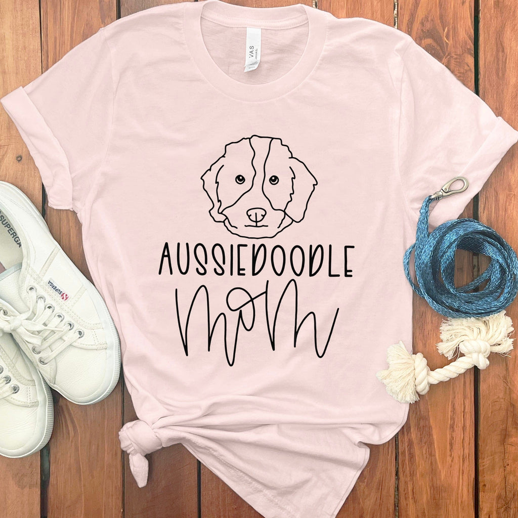 Aussiedoodle Mom Line T-Shirt in Soft Pink / S by Puppy Jo