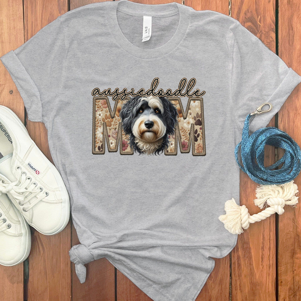 Aussiedoodle Mom T-Shirt in Athletic Heather / S by Puppy Jo