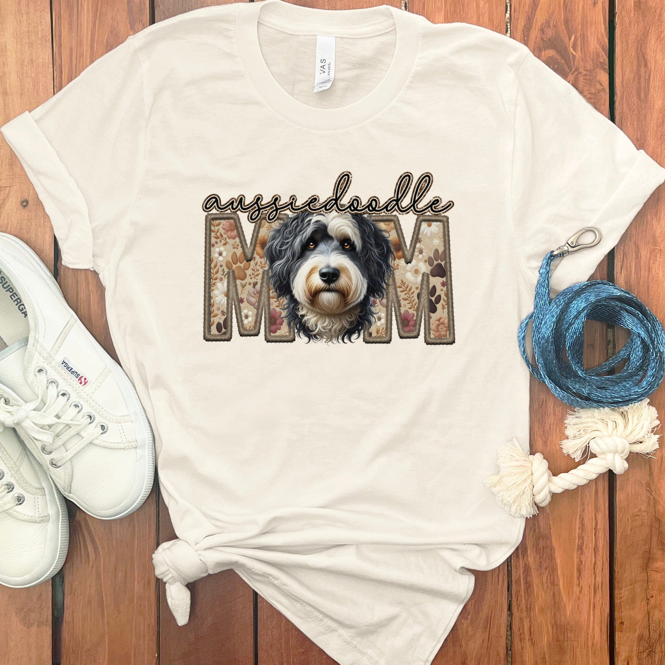 Aussiedoodle Mom T-Shirt in Natural / S by Puppy Jo