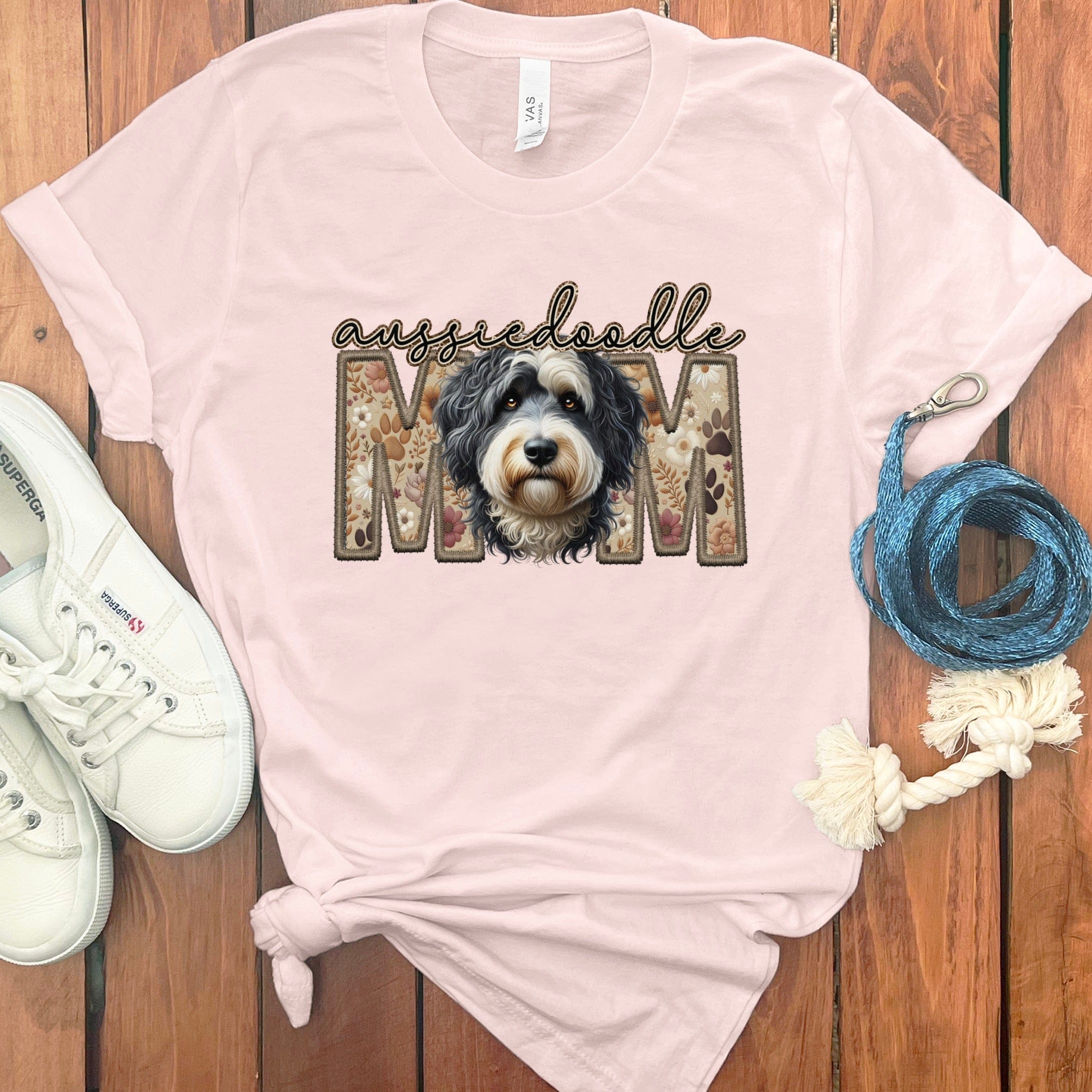 Aussiedoodle Mom T-Shirt in Soft Pink / S by Puppy Jo