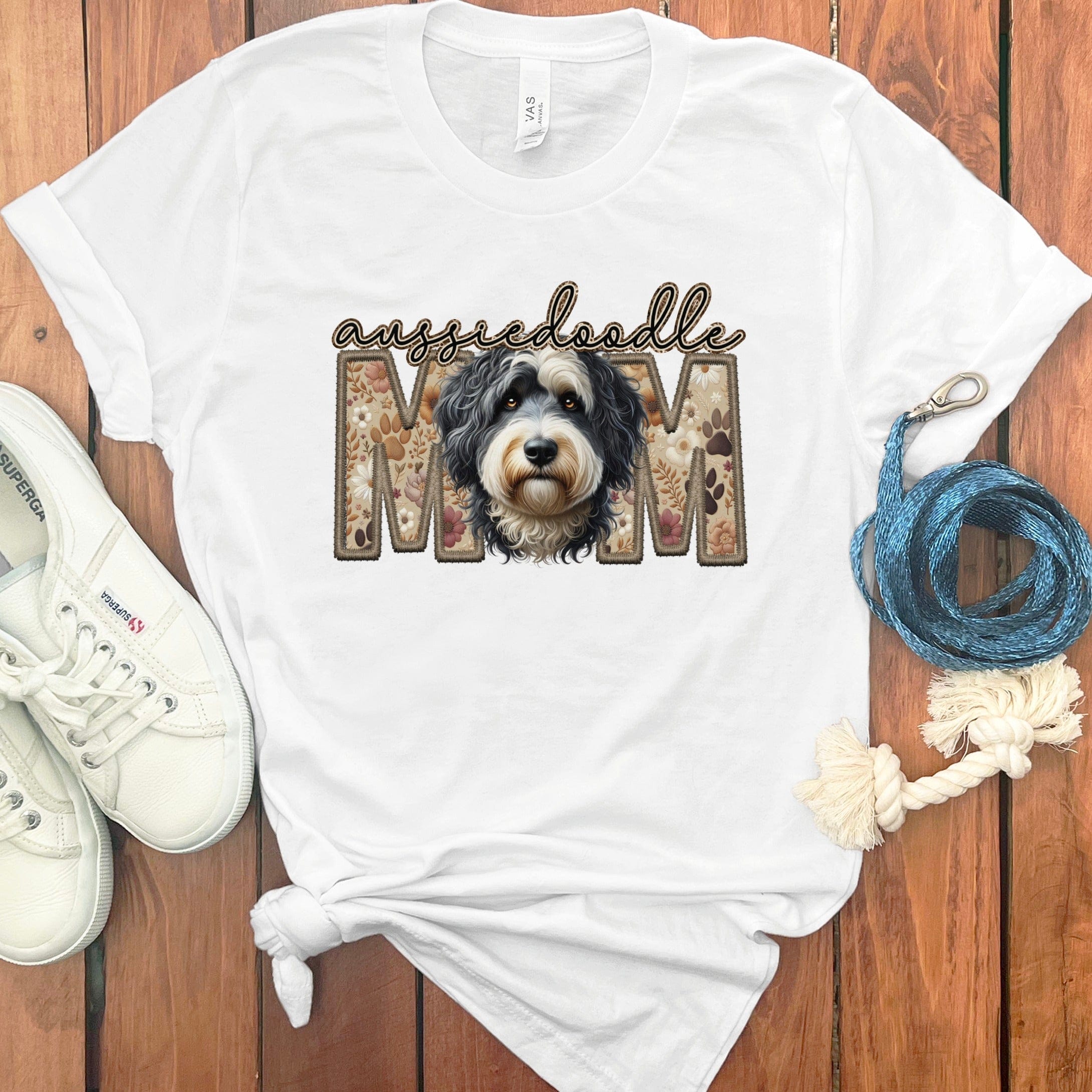 Aussiedoodle Mom T-Shirt in White / S by Puppy Jo