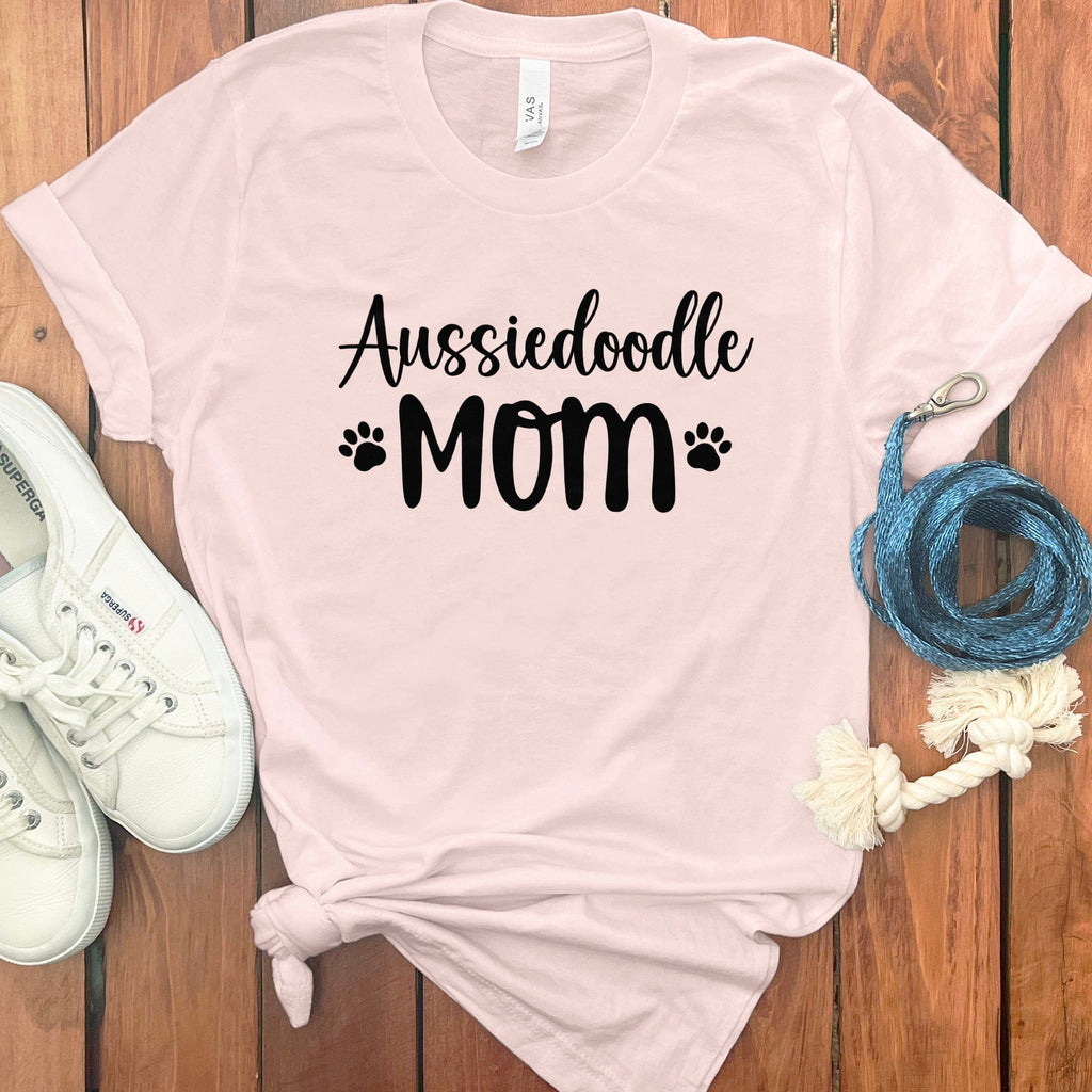 Aussiedoodle Mom Text T-Shirt in Soft Pink / S by Puppy Jo