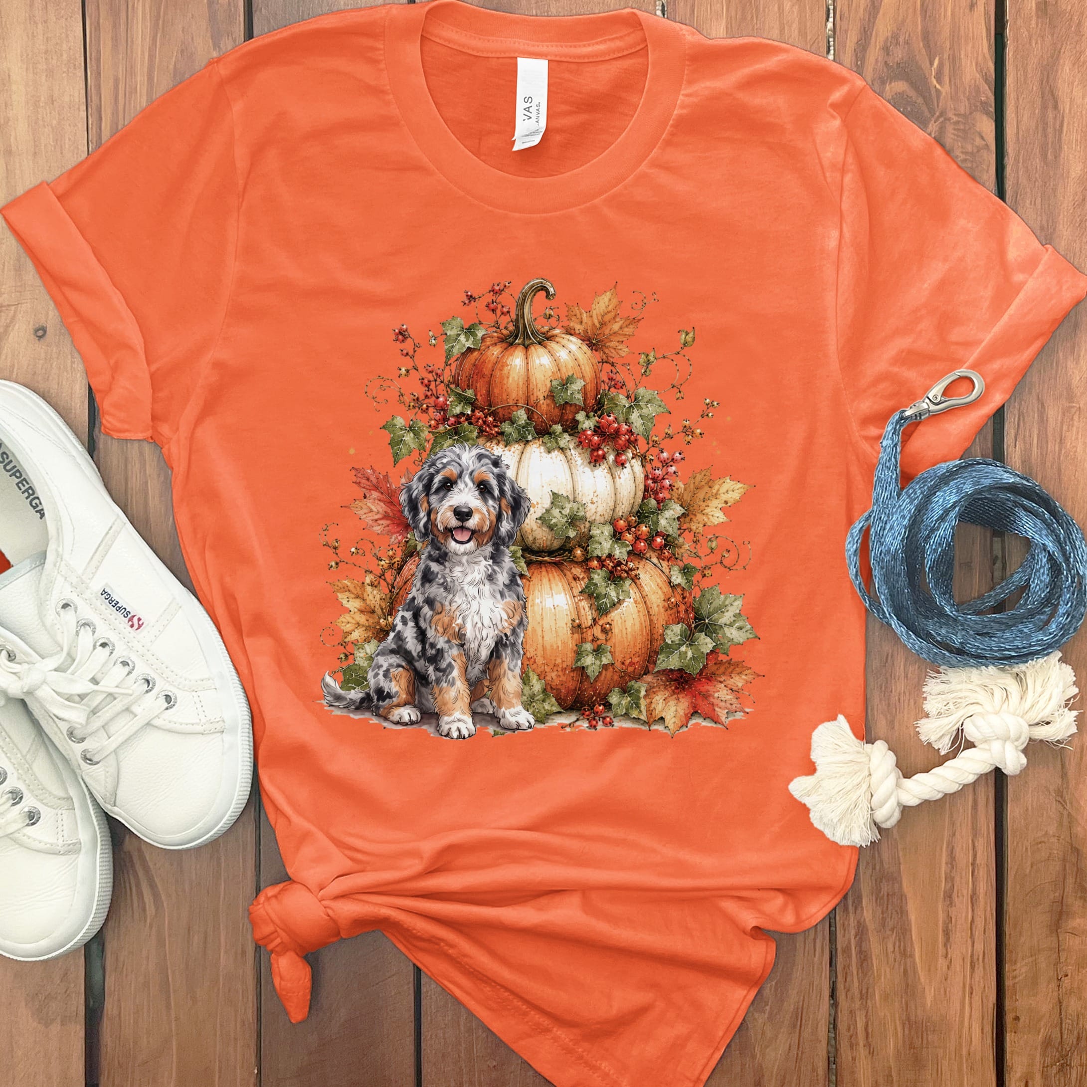 Aussiedoodle Pumpkin Ivy T-Shirt in Orange / S by Puppy Jo