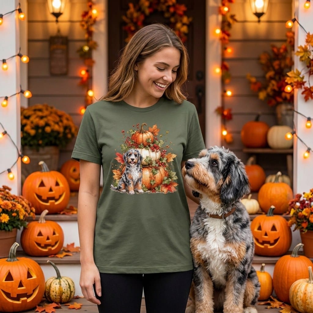 Aussiedoodle Pumpkin Ivy T-Shirt in by Puppy Jo