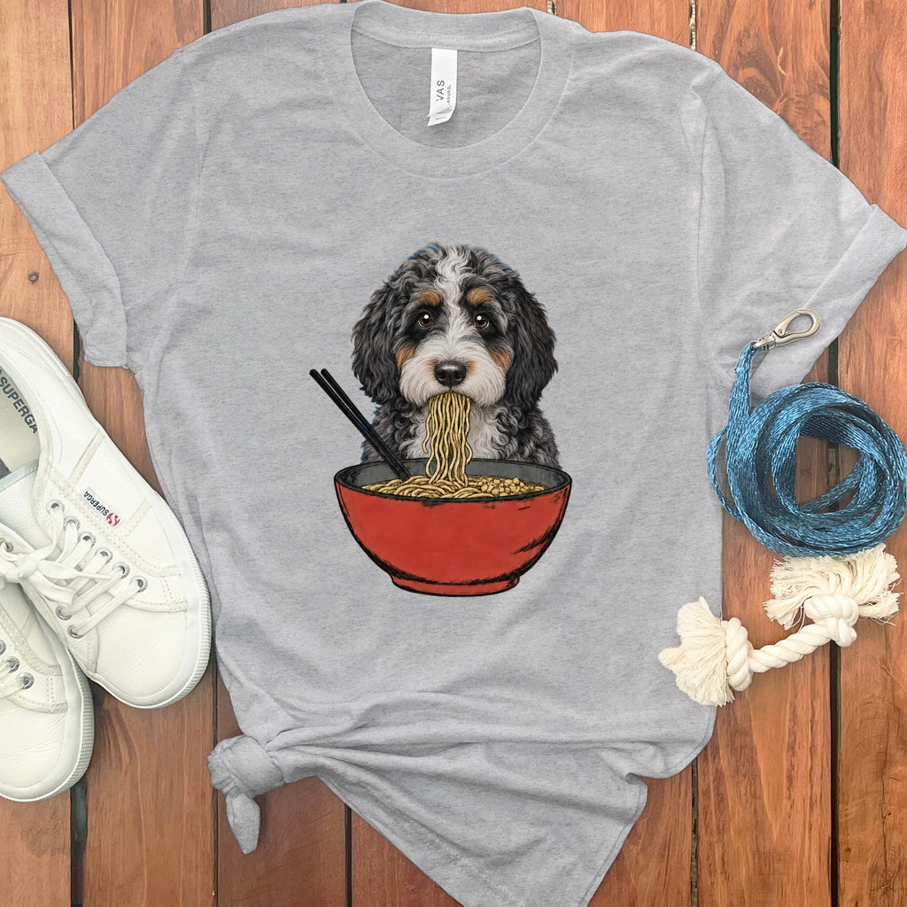Aussiedoodle Ramen T-Shirt in Athletic Heather / S / - by Puppy Jo