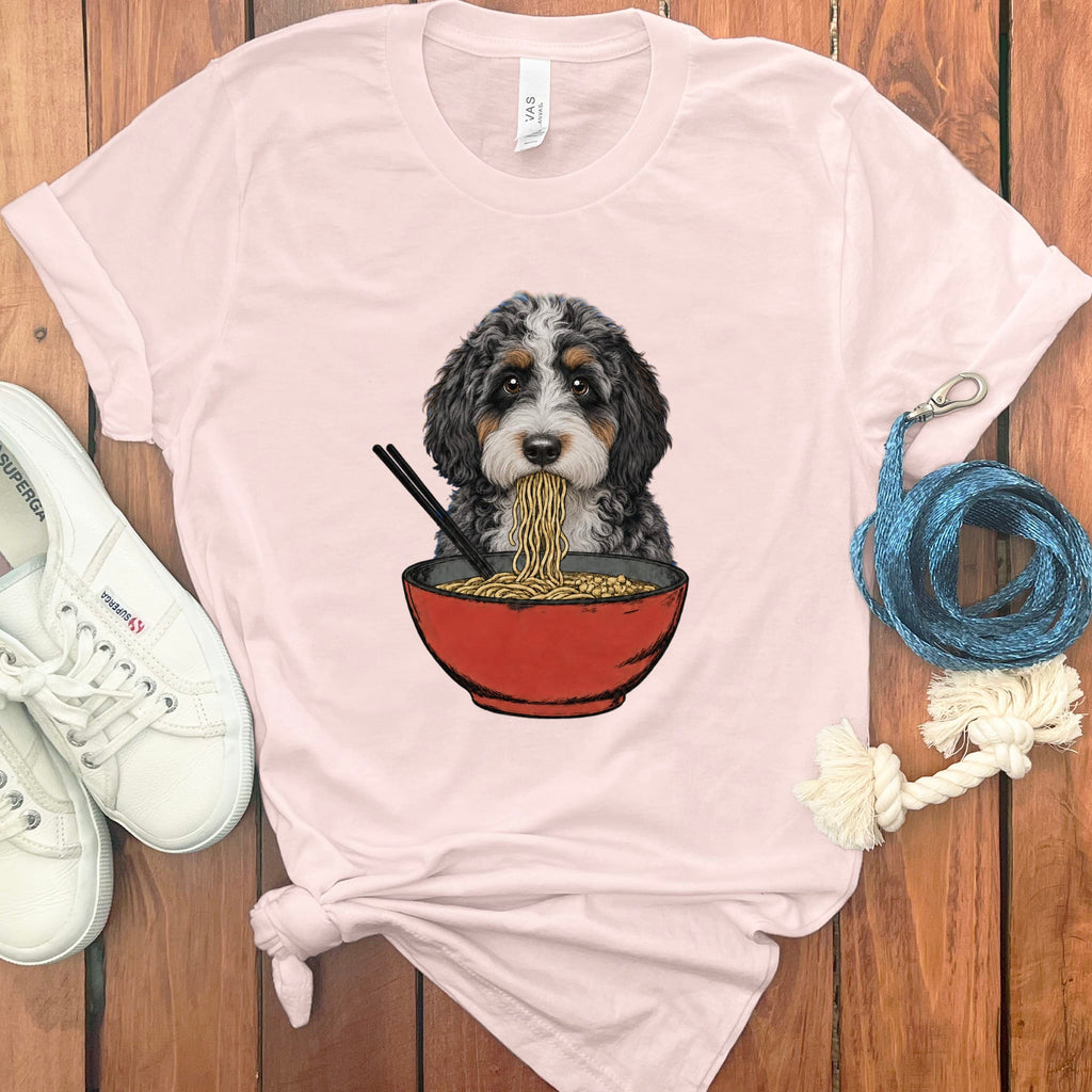 Aussiedoodle Ramen T-Shirt in Soft Pink / S / - by Puppy Jo