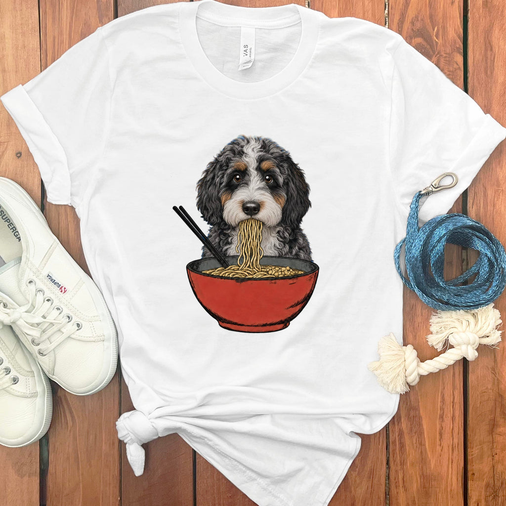 Aussiedoodle Ramen T-Shirt in White / S / - by Puppy Jo