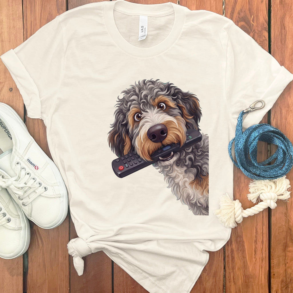 Aussiedoodle Remote T-Shirt in Natural / S by Puppy Jo