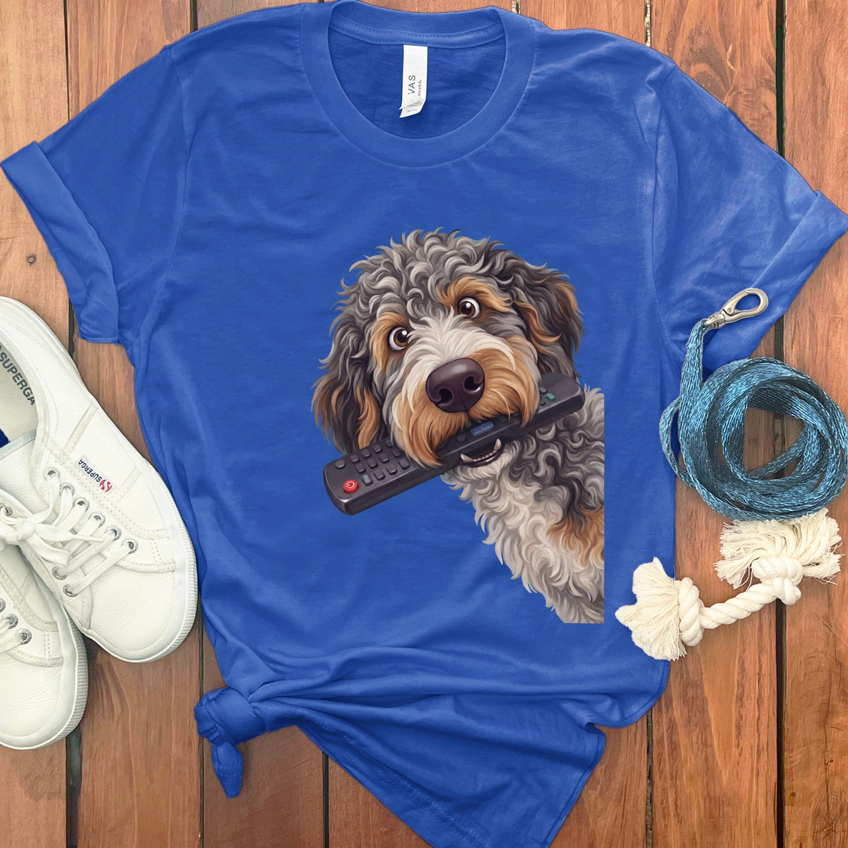 Aussiedoodle Remote T-Shirt in True Royal / S by Puppy Jo