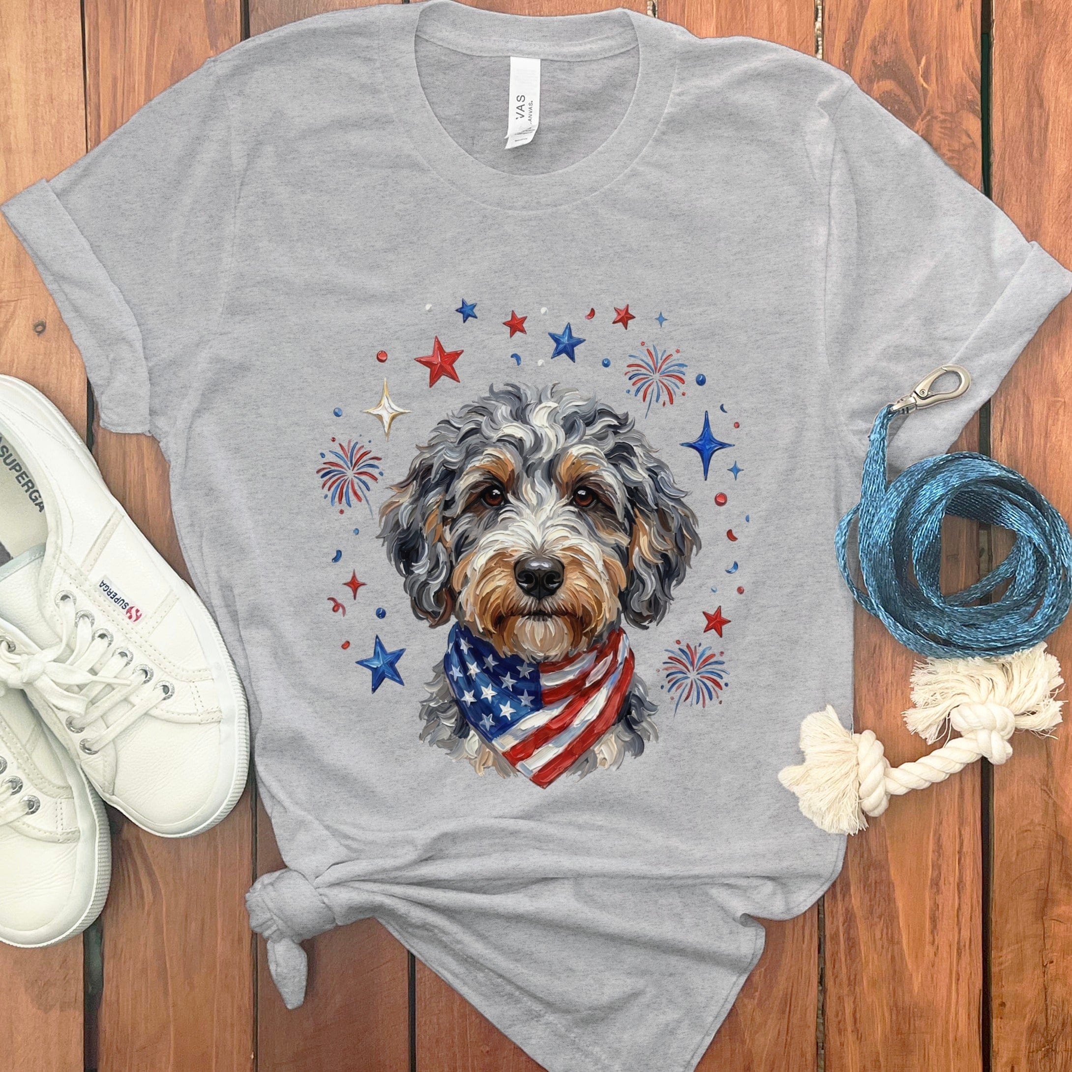 Aussiedoodle Spirit T-Shirt in Athletic Heather / S by Puppy Jo