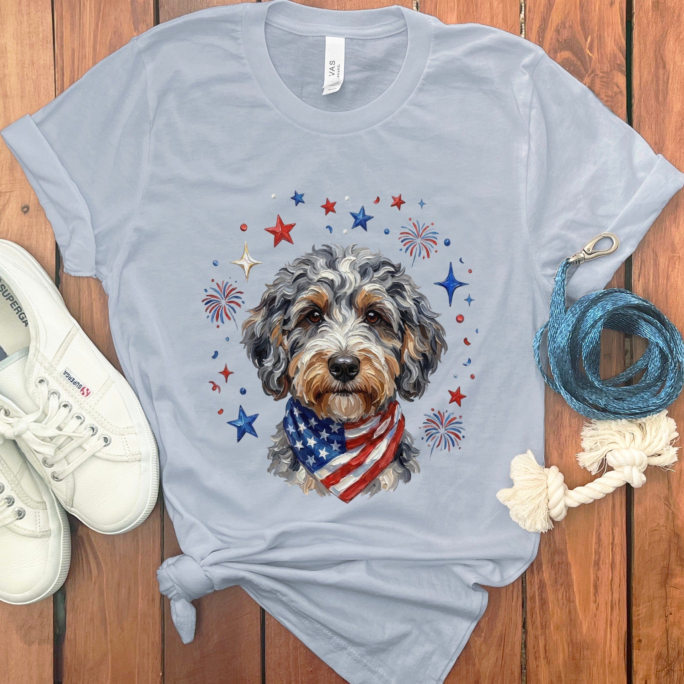Aussiedoodle Spirit T-Shirt in Light Blue / S by Puppy Jo