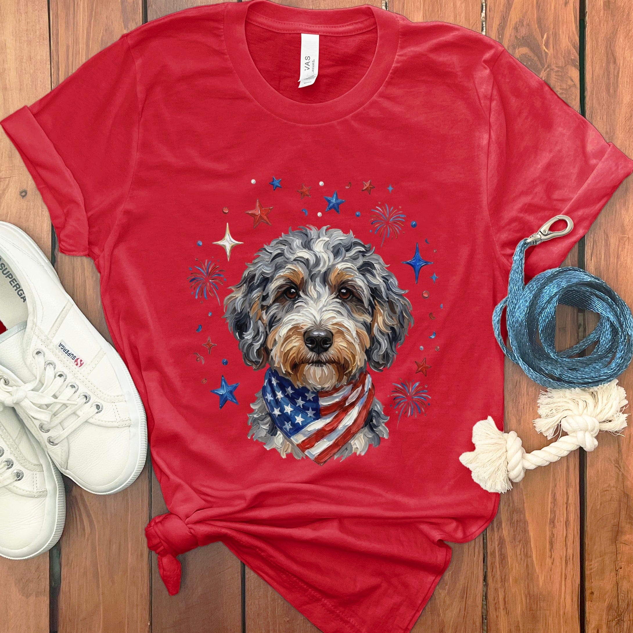 Aussiedoodle Spirit T-Shirt in Red / S by Puppy Jo
