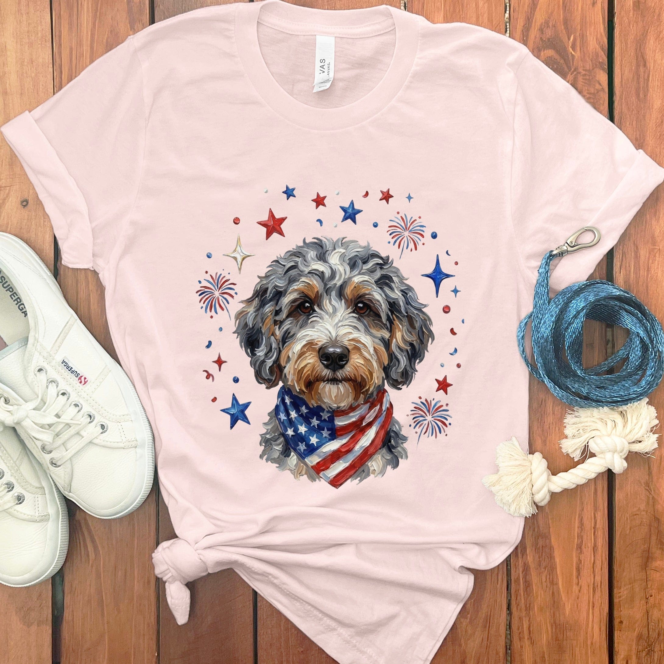 Aussiedoodle Spirit T-Shirt in Soft Pink / S by Puppy Jo